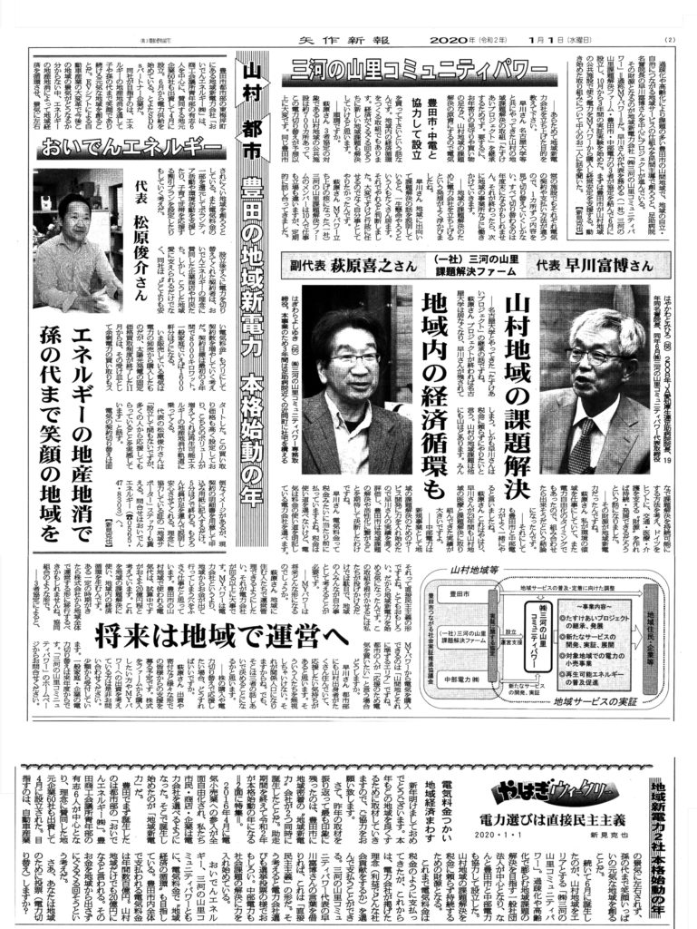 矢作新報-2020年1月1日掲載